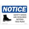 Signmission OSHA Sign, Safety Shoes Are Required Beyond With Symbol, 10in X 7in Decal, 10" W, 7" H, Landscape OS-NS-D-710-L-18216 - alternate 1